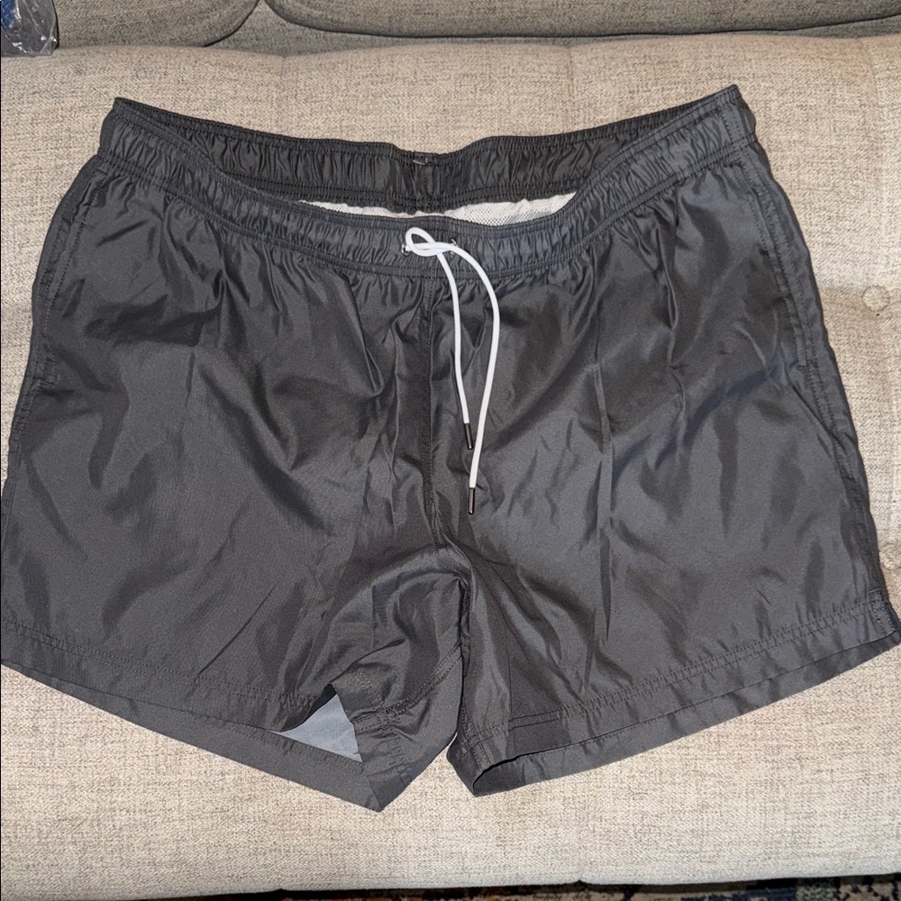 Lands' End Men's Dark Gray Swim Trunks Size 2XL